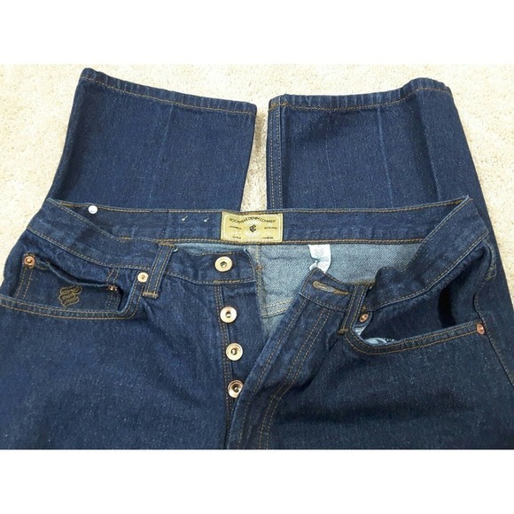 ROCAWEAR DENIM CO.~Men's Size 34×32~Blue Denim Jeans Button-Fly,100% Cotton. - Picture 2 of 12